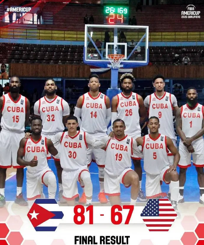 见证！美洲杯预选赛 古巴男篮历史首次击败美国男篮插图